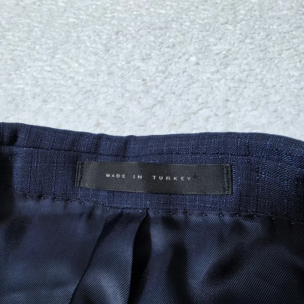 Hugo Boss Lanificio Tesse Biella Mens 40 Blazer Blue Wool L/S Textured